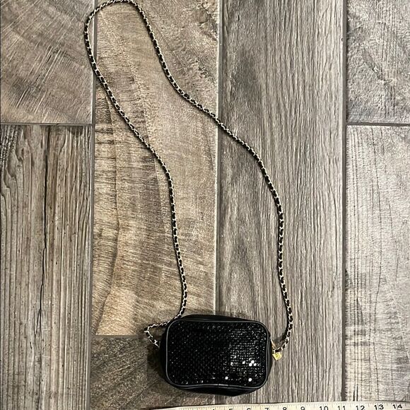 Whiting & David mini Black Sequin Crossbody Bag - Picture 4 of 6